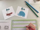 Druckvorlage ABC Poster mit Lernkarten Alphabet (Druckdatei)